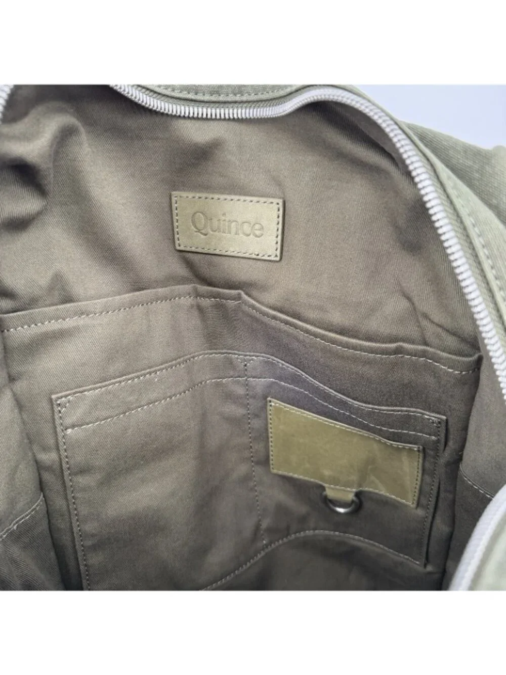 Quince Organic Cotton Canvas Convertible Backpack in Olive Green